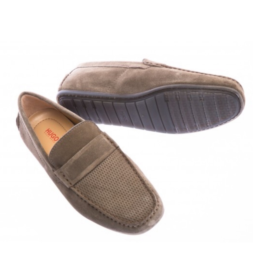 hugo boss suede dandy moccasin slip on size 10